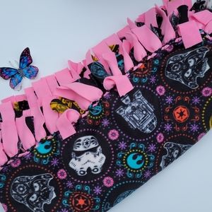 Kids Star wars Sugar skull print  Fleece, No Sew , No knot Blanket, Reversible